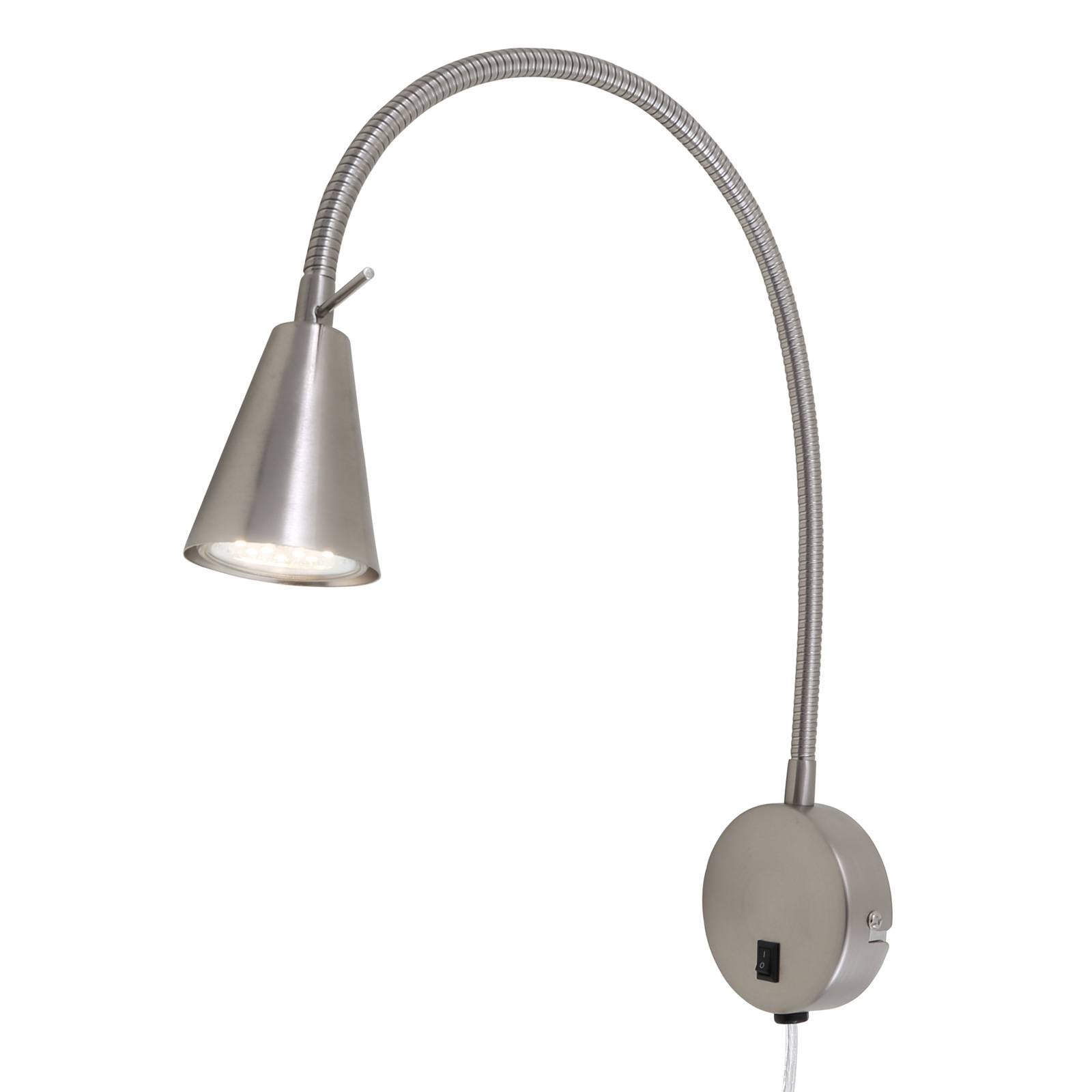 LED-Wandleuchte Tusa, nickel, Metall, 45cm, Flexarm