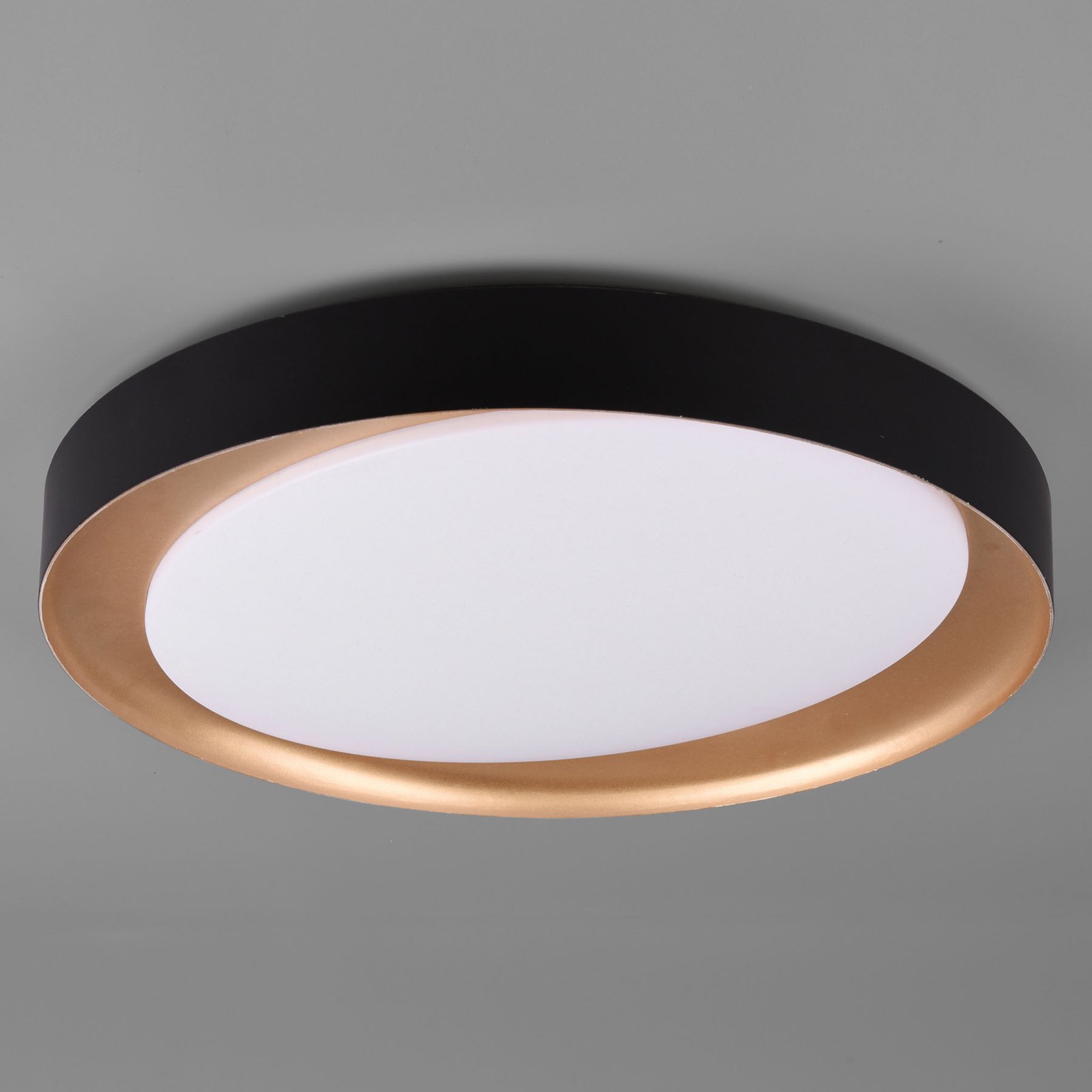 Plafón LED Zeta tunable white, negro/oro