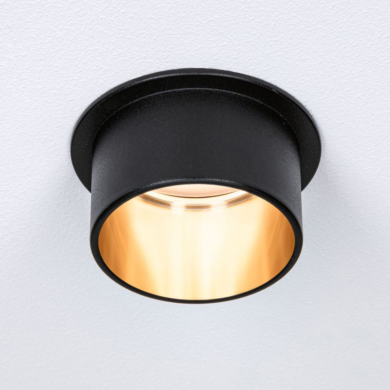 Paulmann Gil LED recessed lights, black/gold 3x