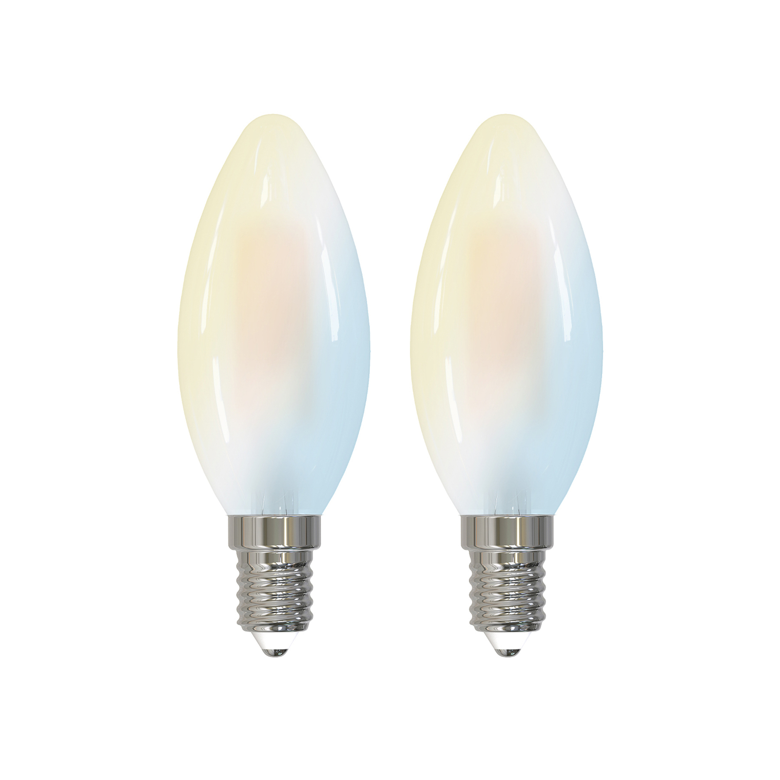 LUUMR Smart LED pilienu lampu komplekts ar 2 E14 4,2W CCT caurspīdīgs Tuya