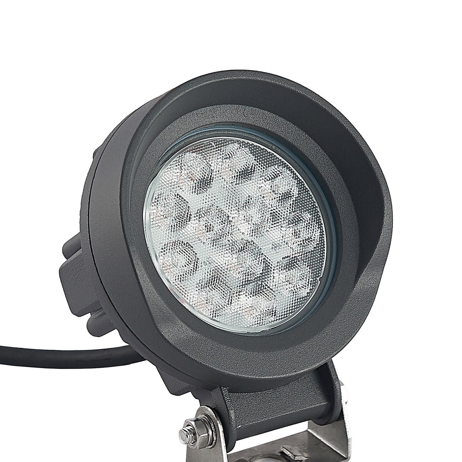 Lindby Emar foco LED con pica en gris oscuro