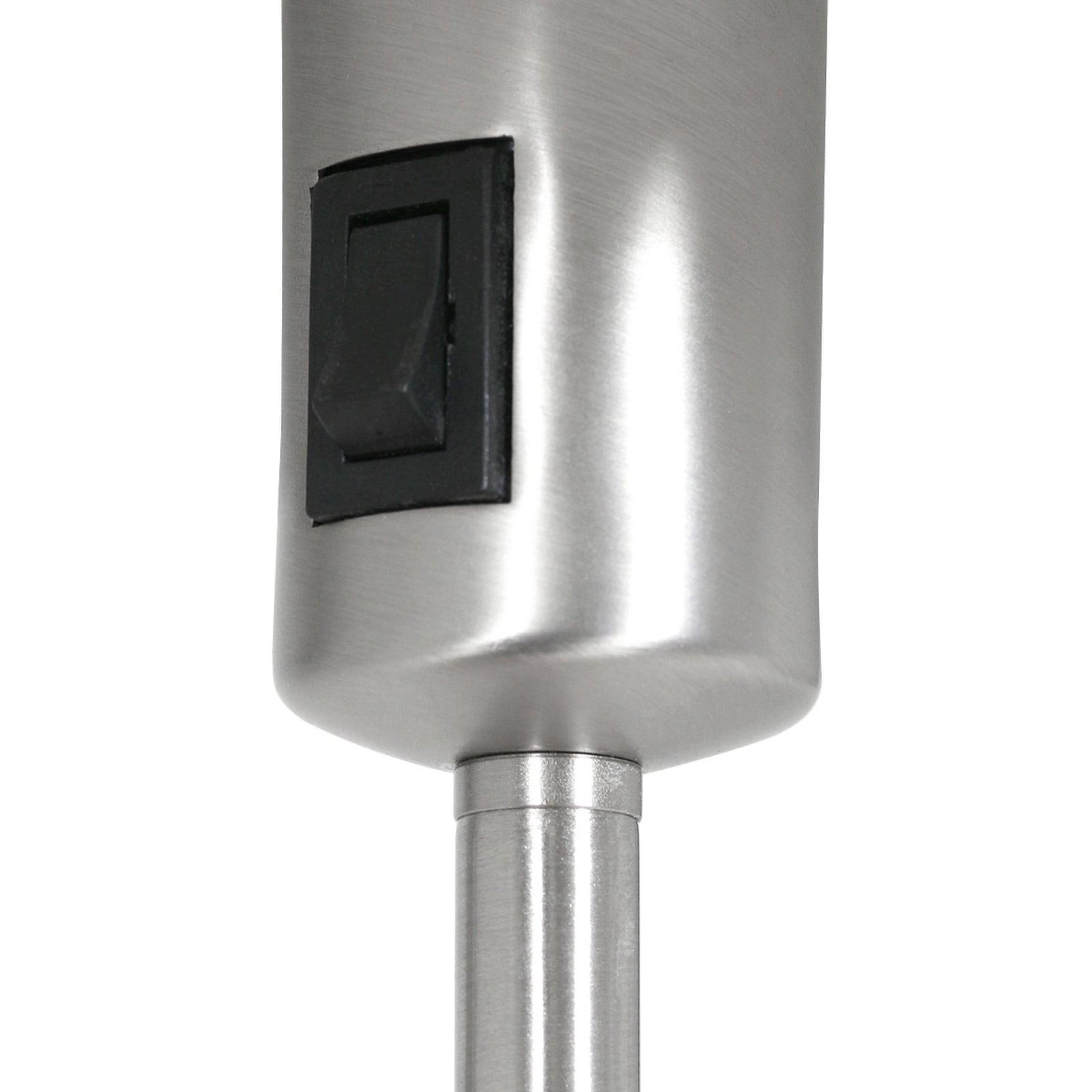 Mexlite Lampa de masă Noor oțel/pânză albă înălțime 50 cm E27 - Camera de zi / sufragerie - gri metalizat alb