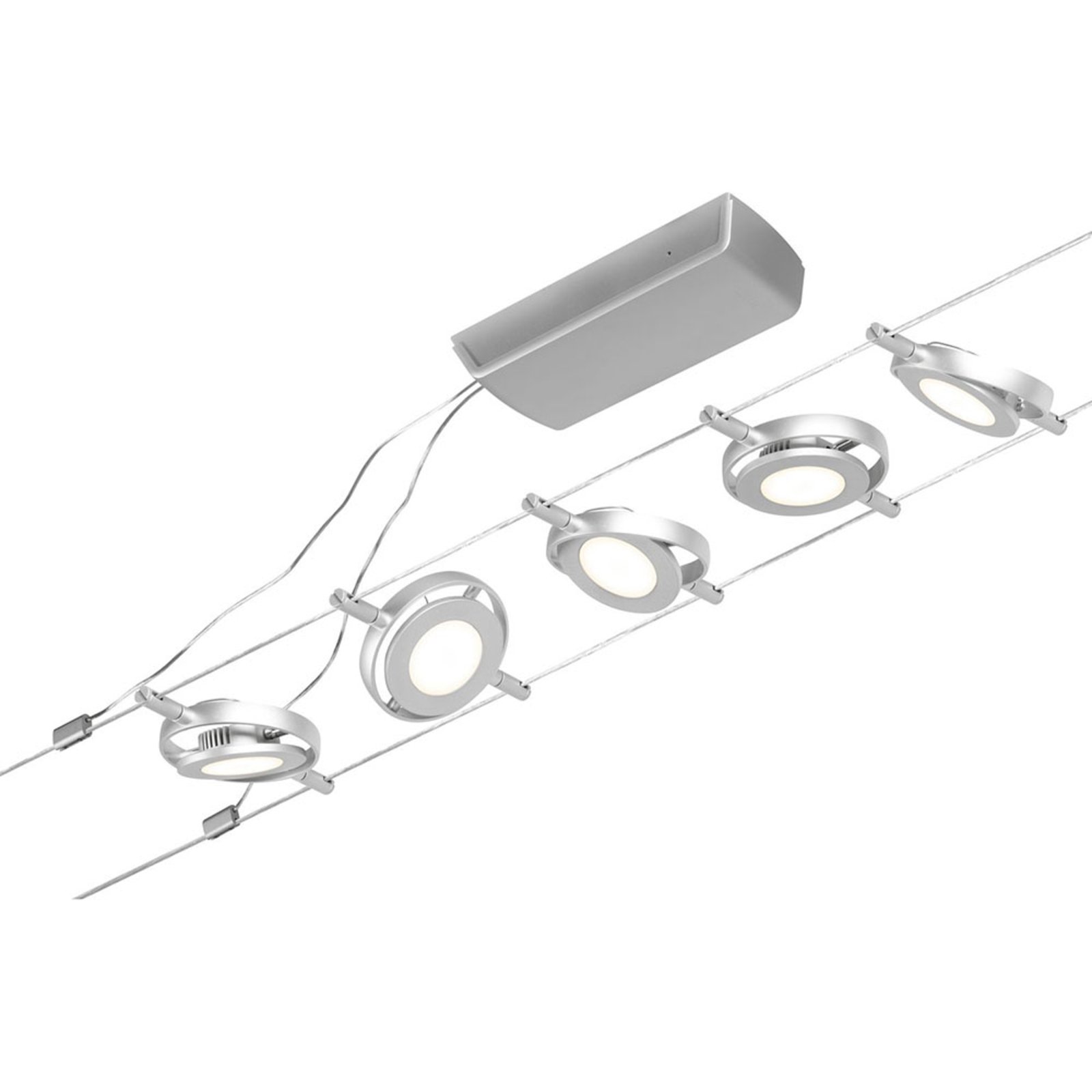 Wire RoundMac LED-Seilsystem, 5-flg. chrom - Paulmann