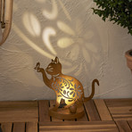 Oxicat LED solar decorative lamp, height 30 cm, rust-coloured, IP44