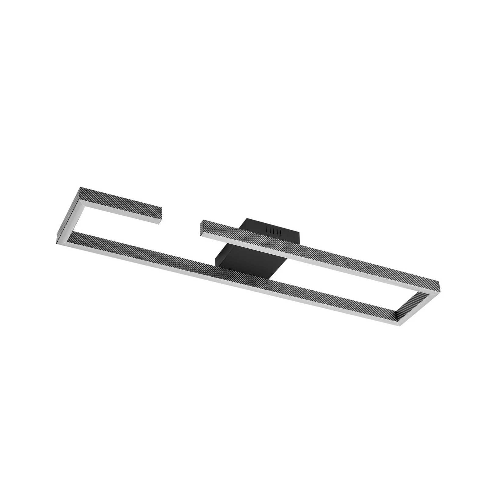 Lucande LED-Deckenleuchte Yvor, 100 cm, schwarz, Aluminium
