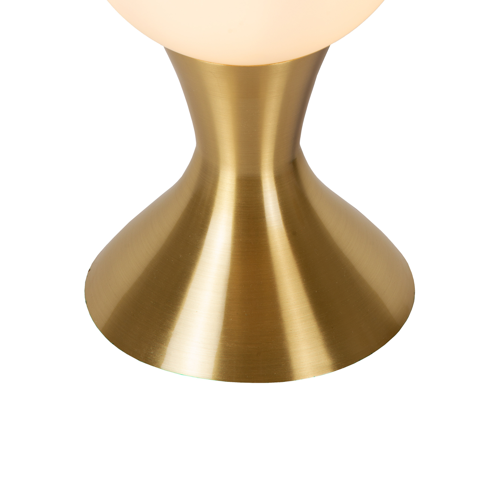Tafellamp Moya met glazen kap, goud
