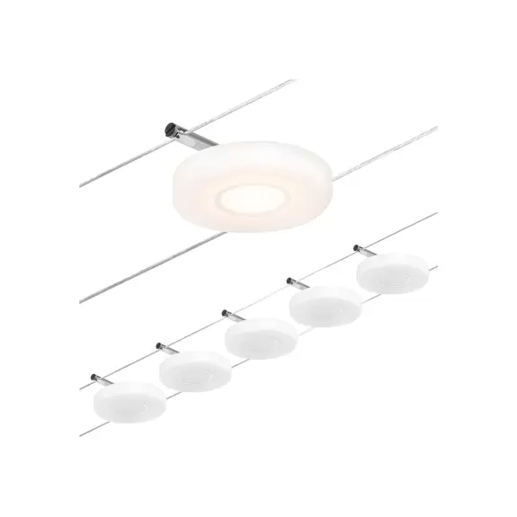 Lampenwelt Paulmann Wire DiscLED LED-Seilsystem, fünfflammig