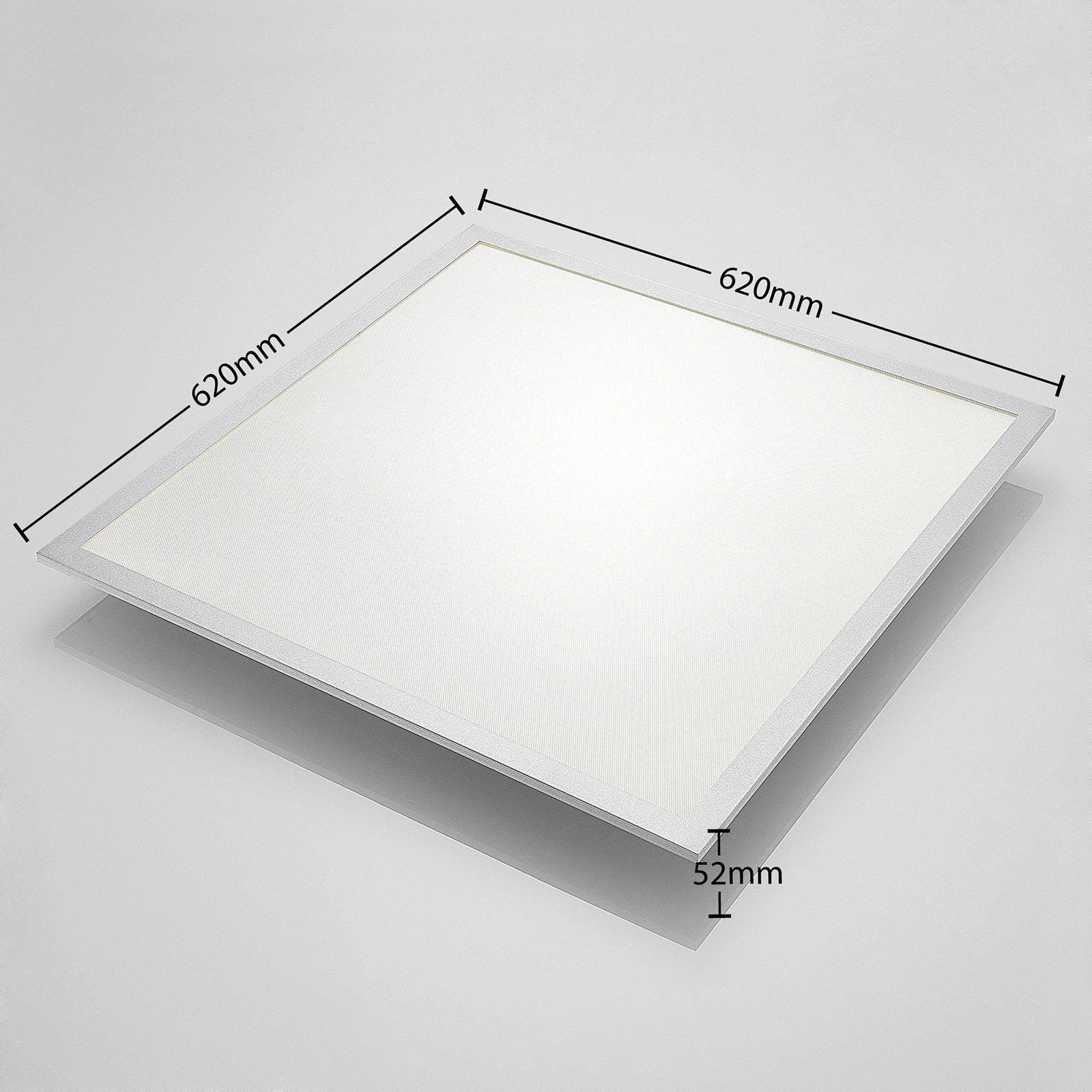 Prios LED panel Gelora, angular, 4,000 K, silver, aluminium