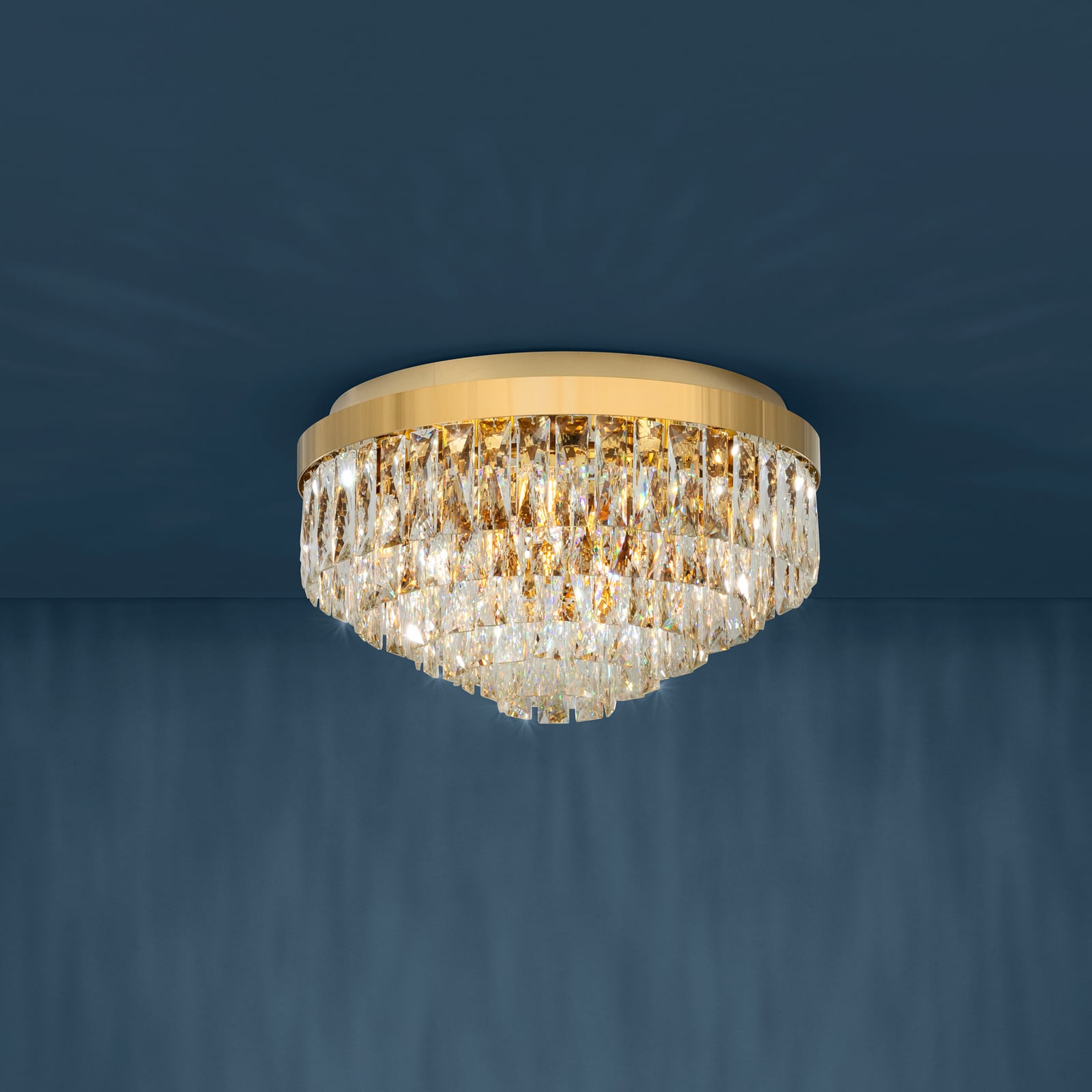 Plafonnier Valparaiso, doré, Ø 48 cm, métal - Stars of Light