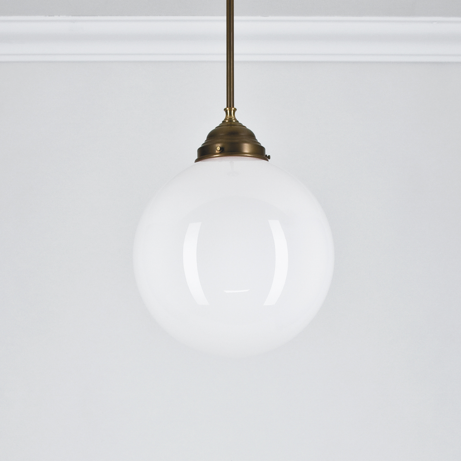 PS45 pendant lamp, nickel/opal, 1-bulb, Ø 25 cm, E27