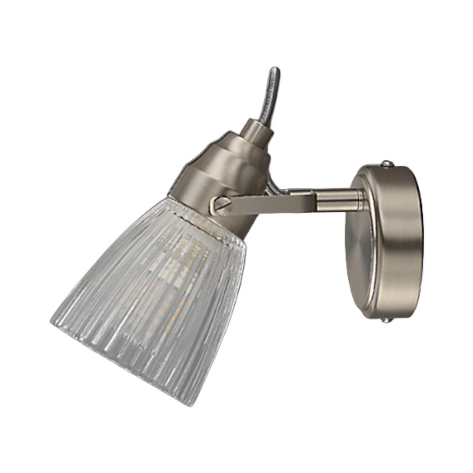 Aplique para baño Lindby Kara, 21 cm de altura, cristal, IP44, G9