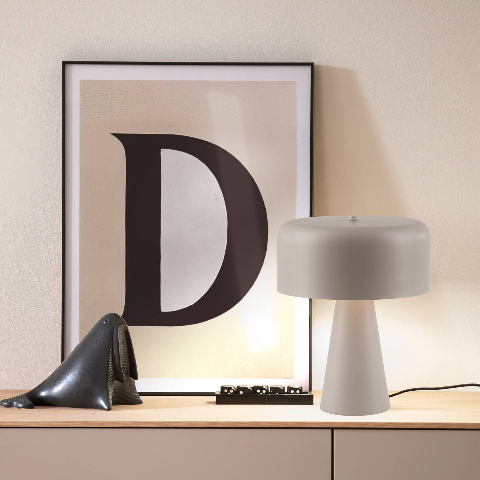  Schöner Wohnen Tischleuchte Pento, Beige, Höhe 35 Cm, Metall, E27 