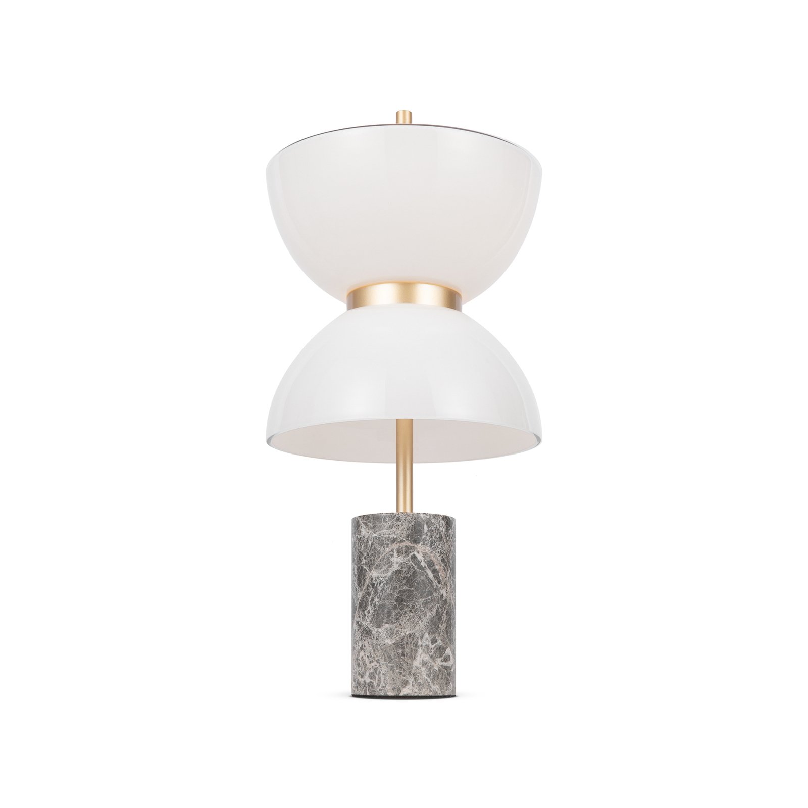 Maytoni LED-bordlampe Kyoto, grå, højde 46 cm, marmor