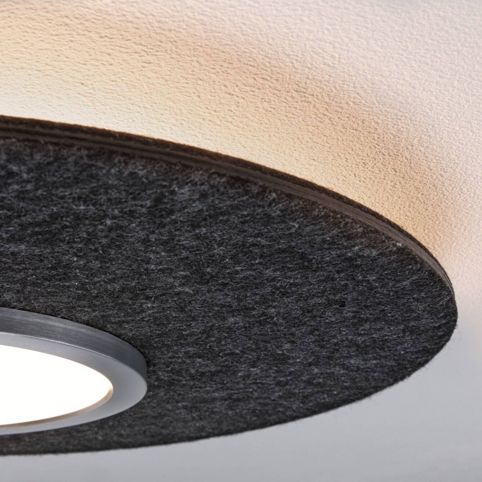 Paulmann Smart Lampa sufitowa LED Tulga, antracyt Ø 45 cm Filc