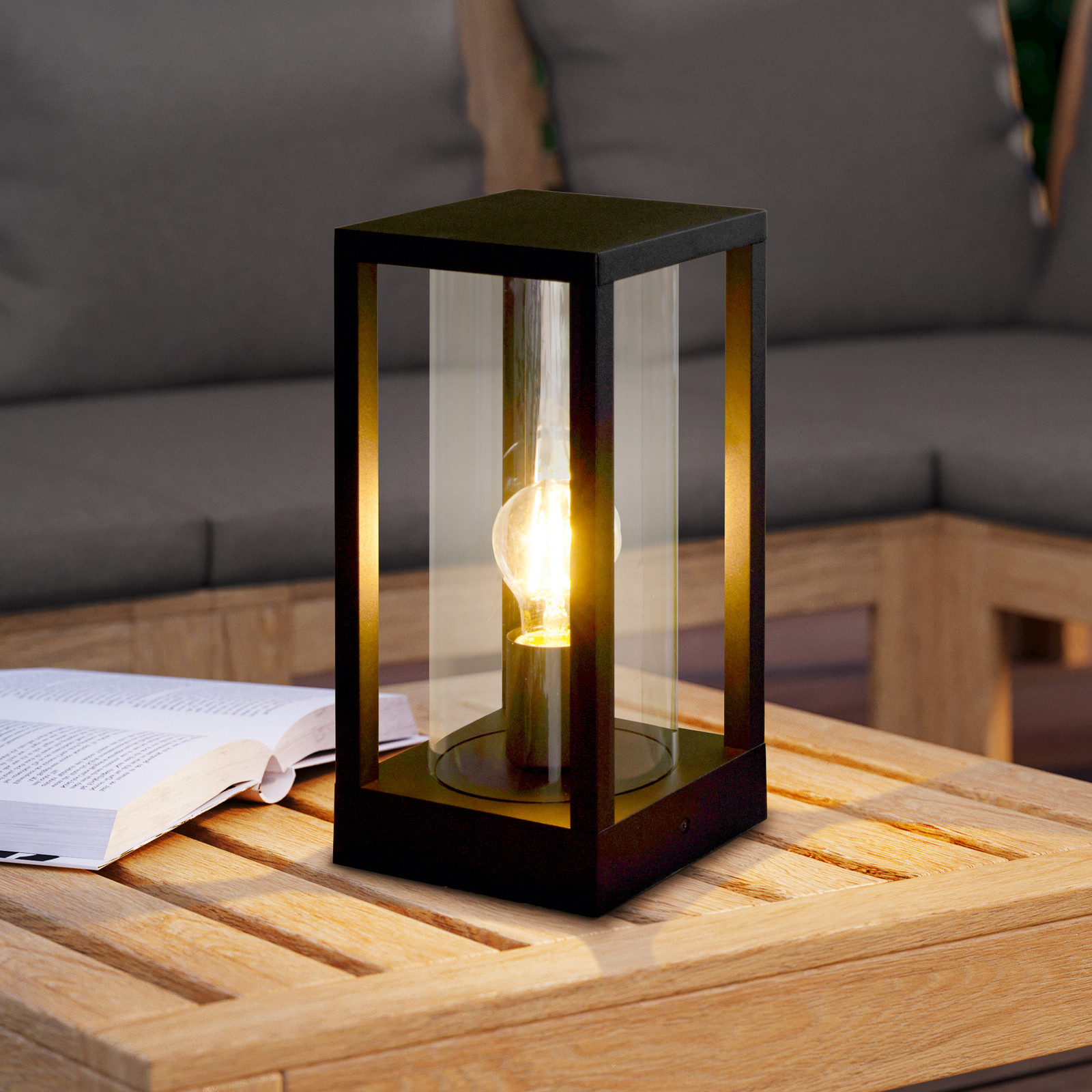 EGLO Lampă cu soclu Cascinetta lățime 15 cm negru metal - Modern - Aluminiu