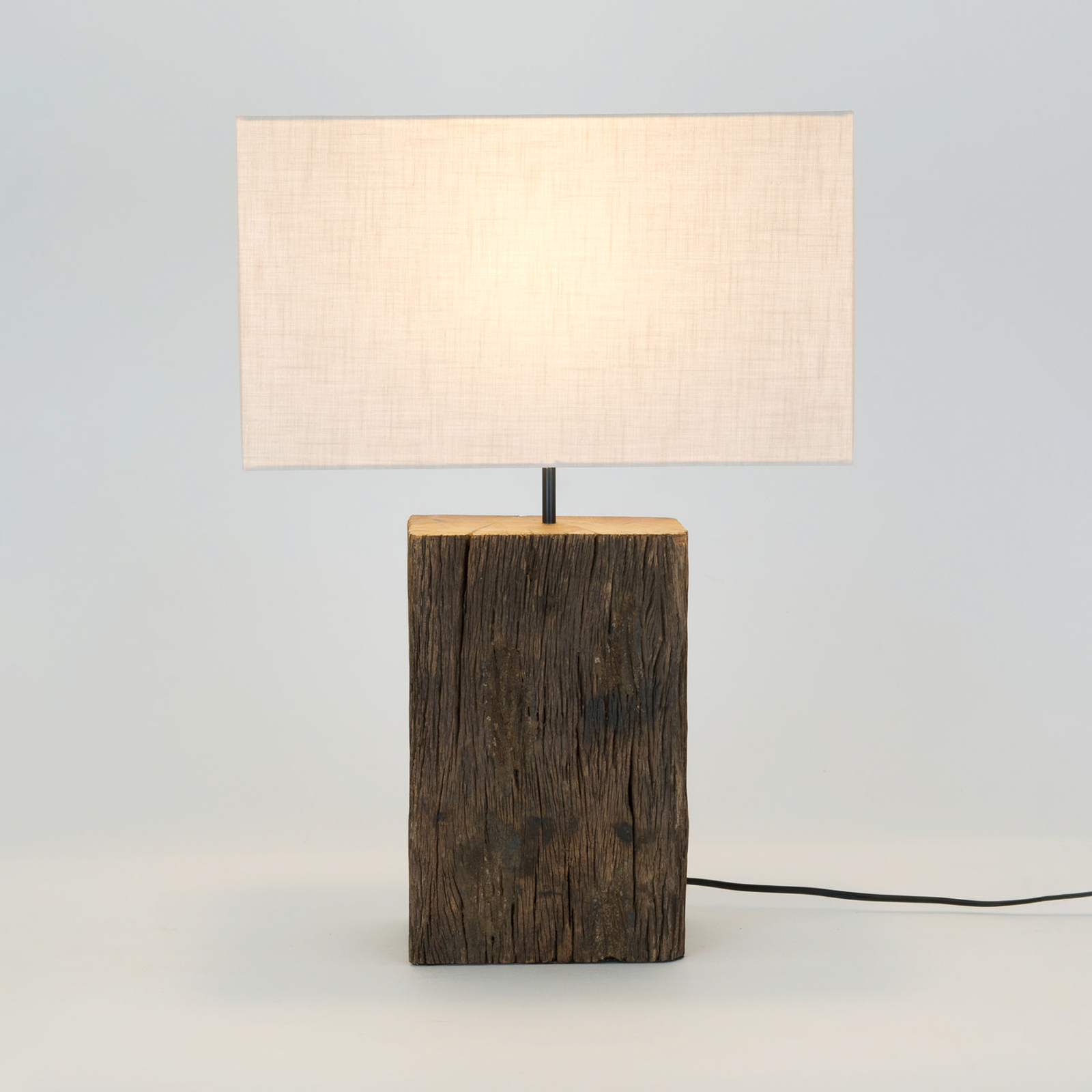 Montecristo table lamp, wood-coloured/beige, height 59 cm, wood