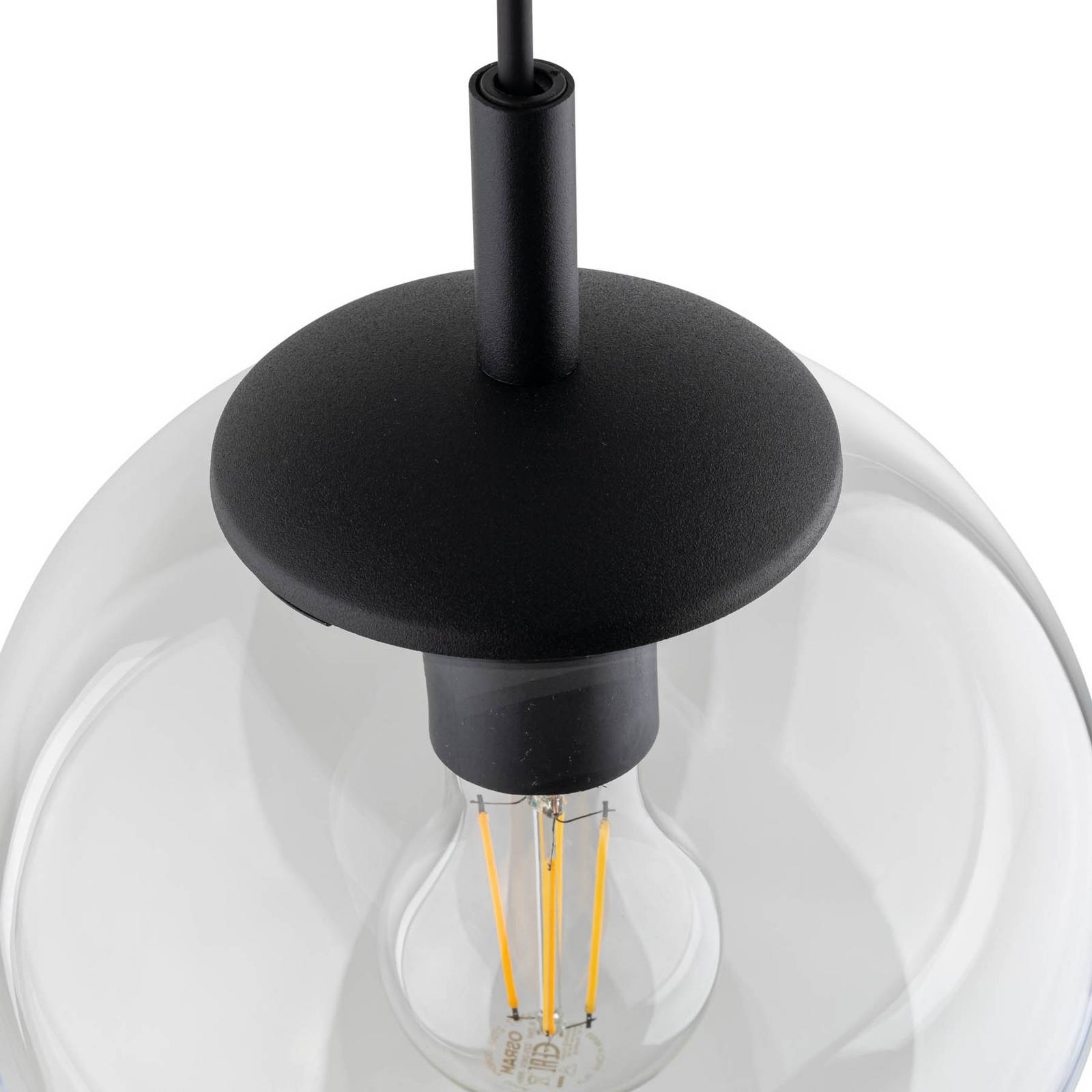 Lampa wisząca Esme, Ø 30 cm, przezroczysta, szkło, kula, E27