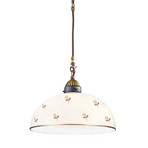 KOLARZ Hängelampe Nonna Ø 30 cm Blume goldfarben Rand glatt