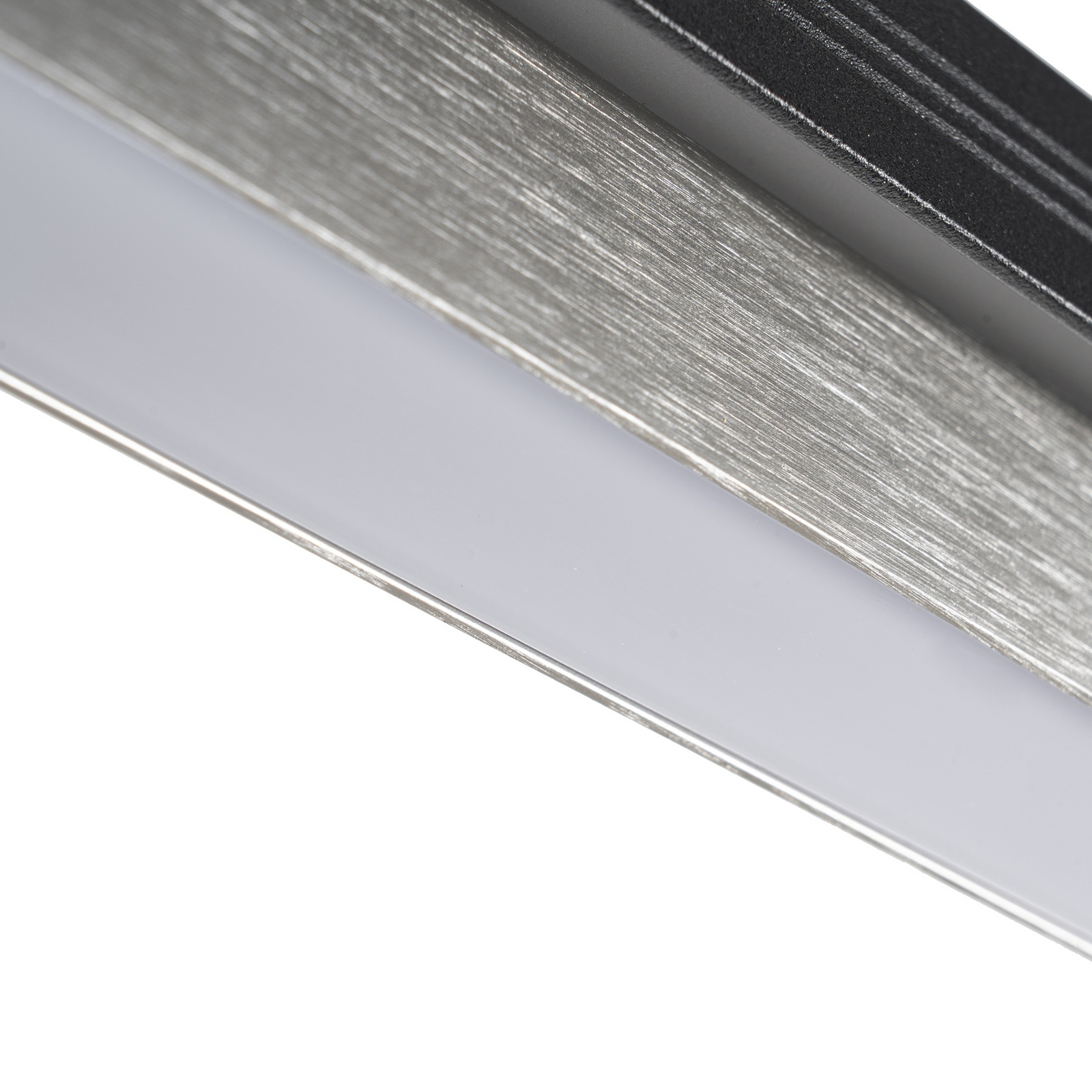 Suspension LED Lucande Tarnin, noir/nickel, 98 cm