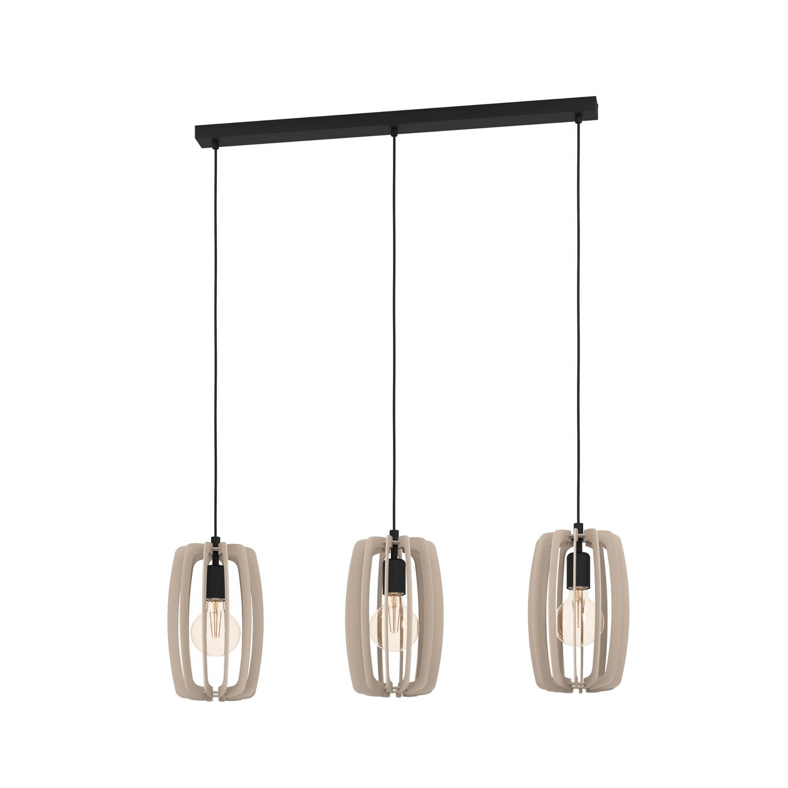 Suspension Bajazzara trois abat-jour cages sable