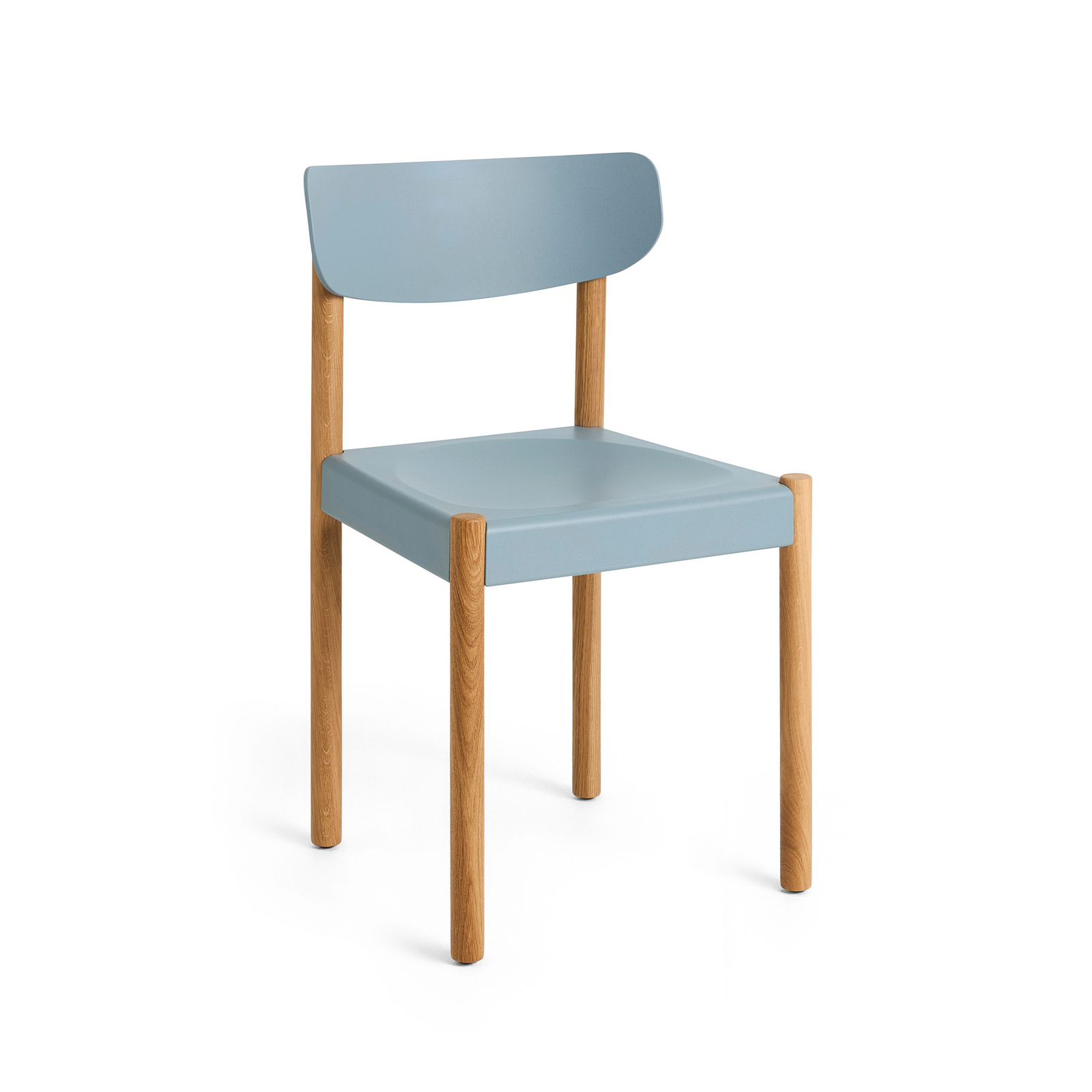 Chaise Pack 10, bleu/chêne, hauteur 78 cm, bois - HAY