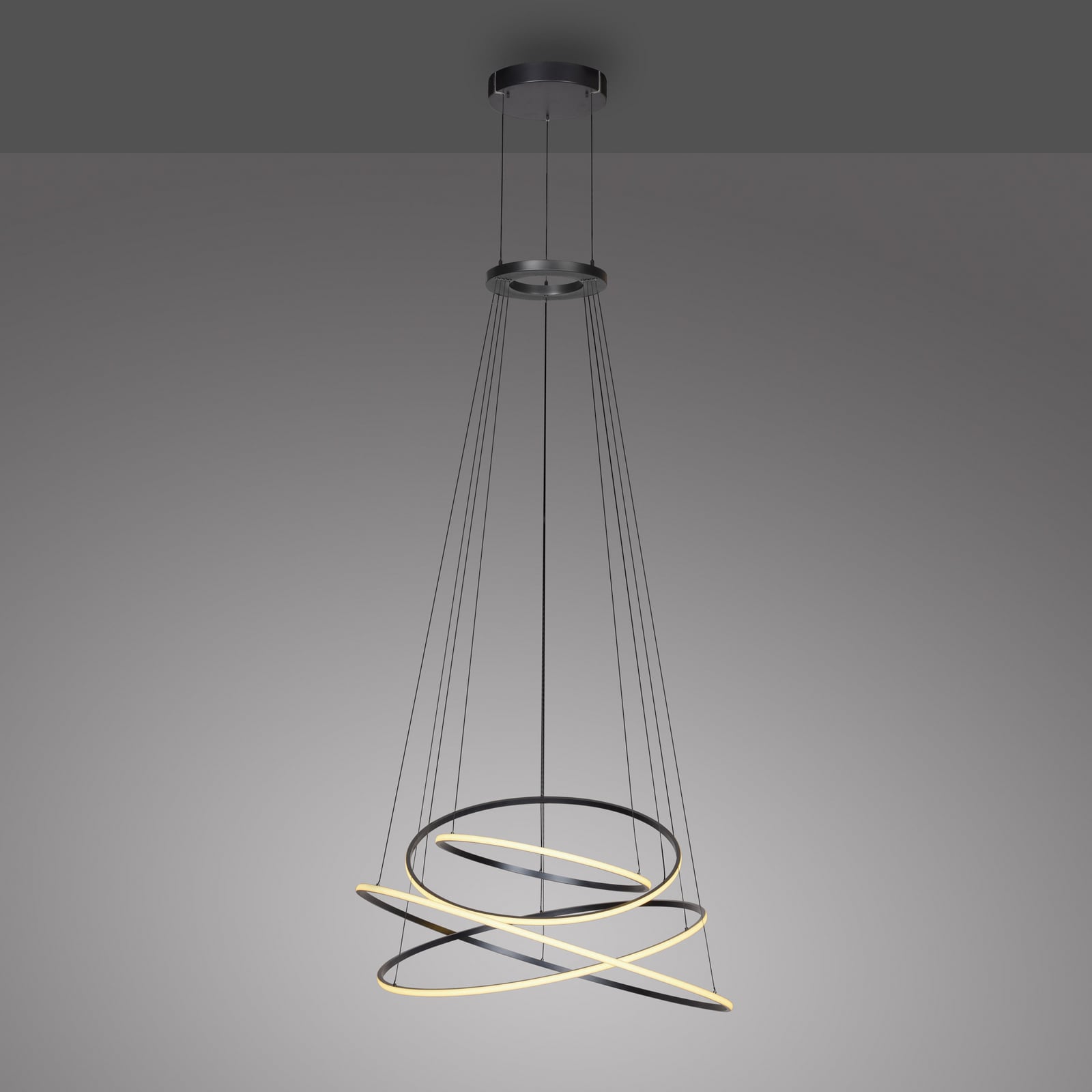 E-Flying Rings LED-Hängelampe mystic grey Ø110cm, CCT - PURE E-Flying Rings LED-Hängelampe mystic grey Ø110cm, CCT - PURE