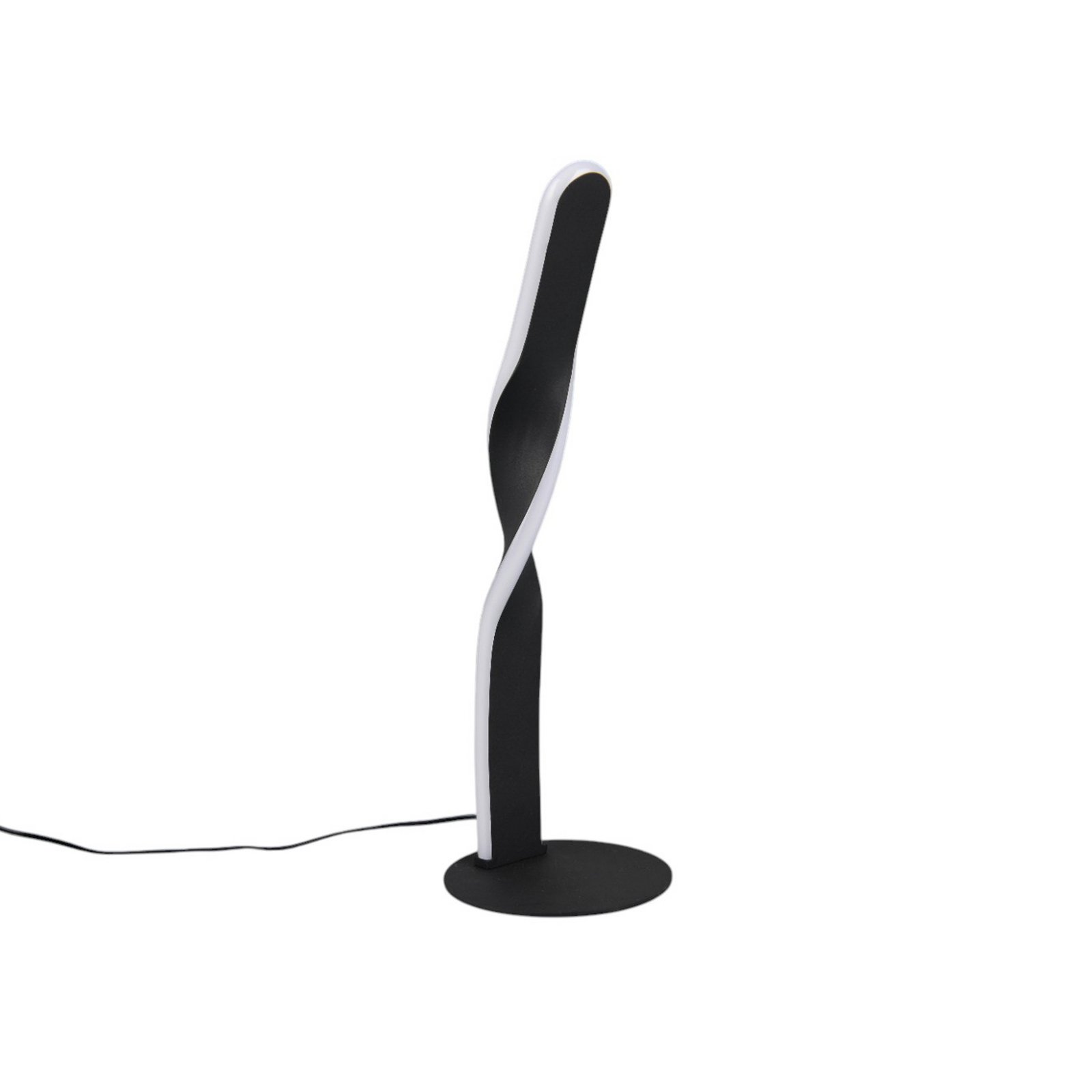 Lampe de table LED Ginko, noir mat, métal, hauteur 40,5 cm