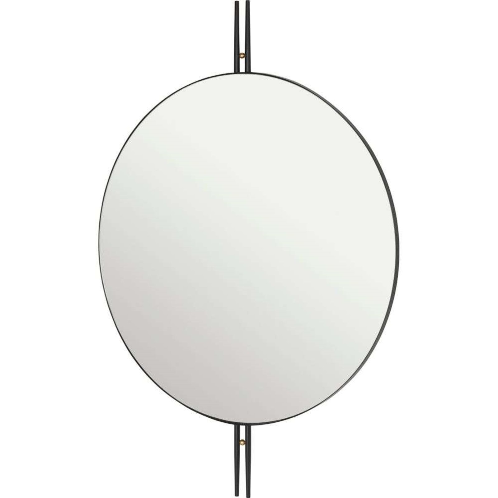 IOI Wall Mirror Round Ø80 Black/Brass - GUBI