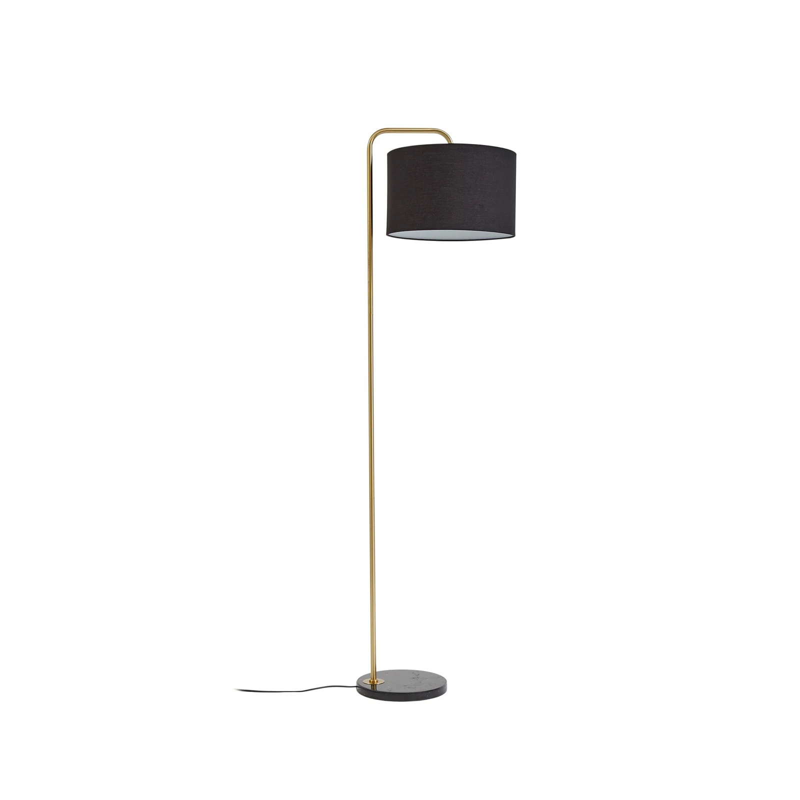 Lindby lampadar Hillary, negru/galben, marmură, 153cm