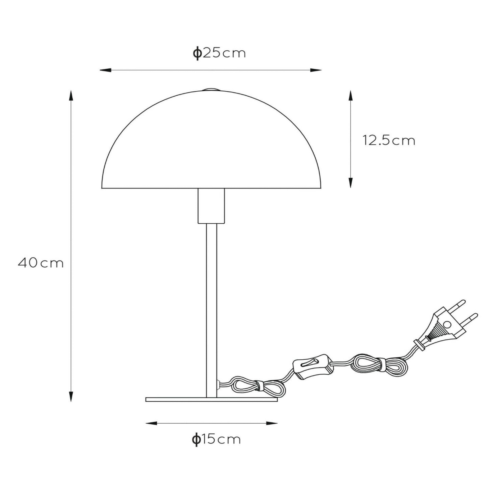 Siemon table lamp made of steel, Ø 25 cm, green