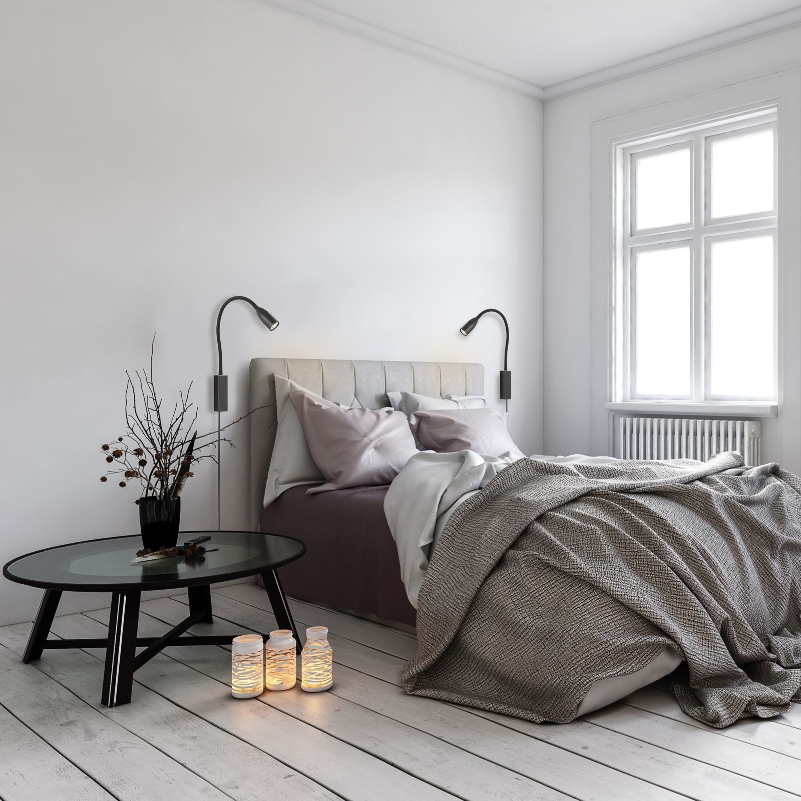 LED wall light Sten with gesture control, black Lights.co.uk