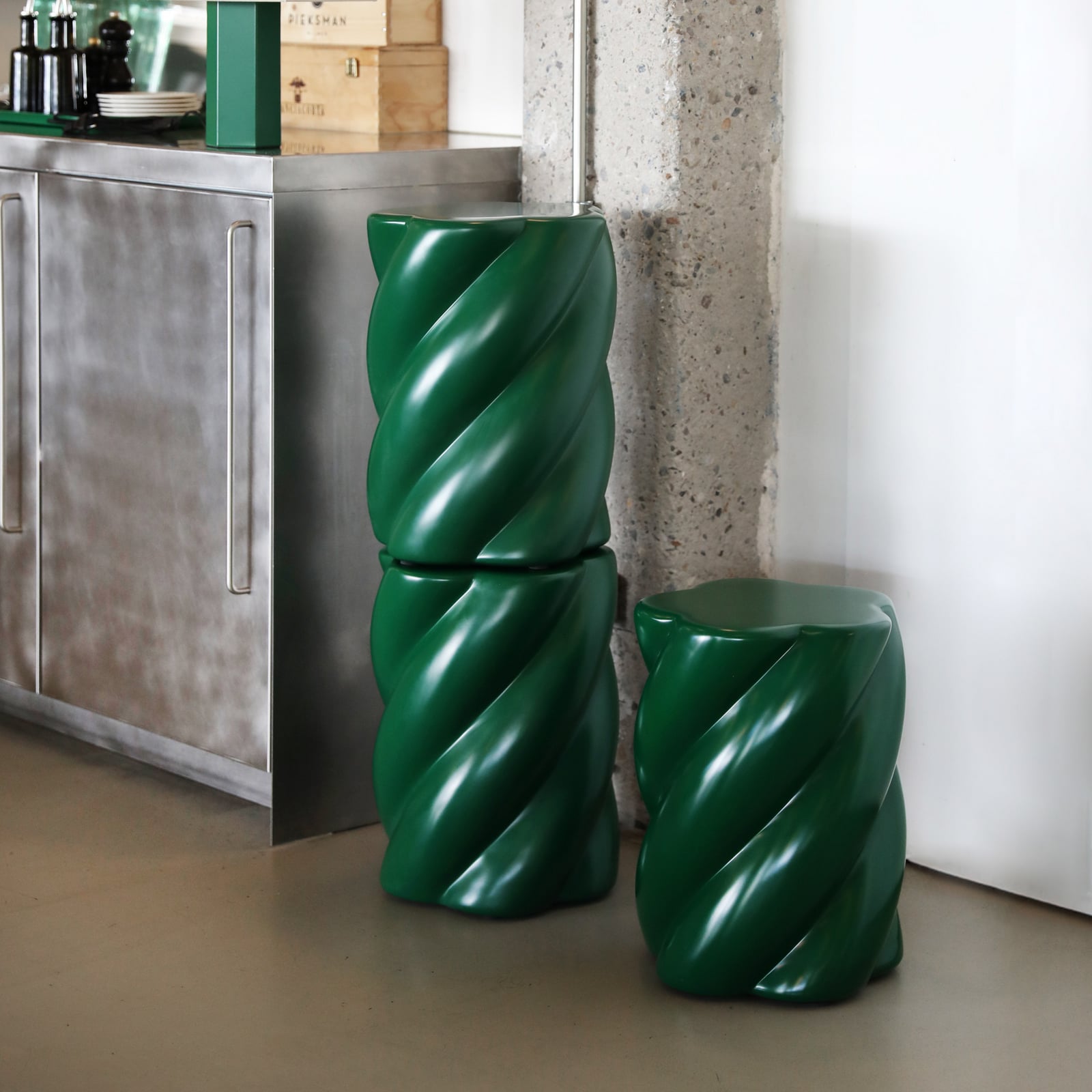 Tabouret Marshmallow, vert, hauteur 45 cm - &Klevering