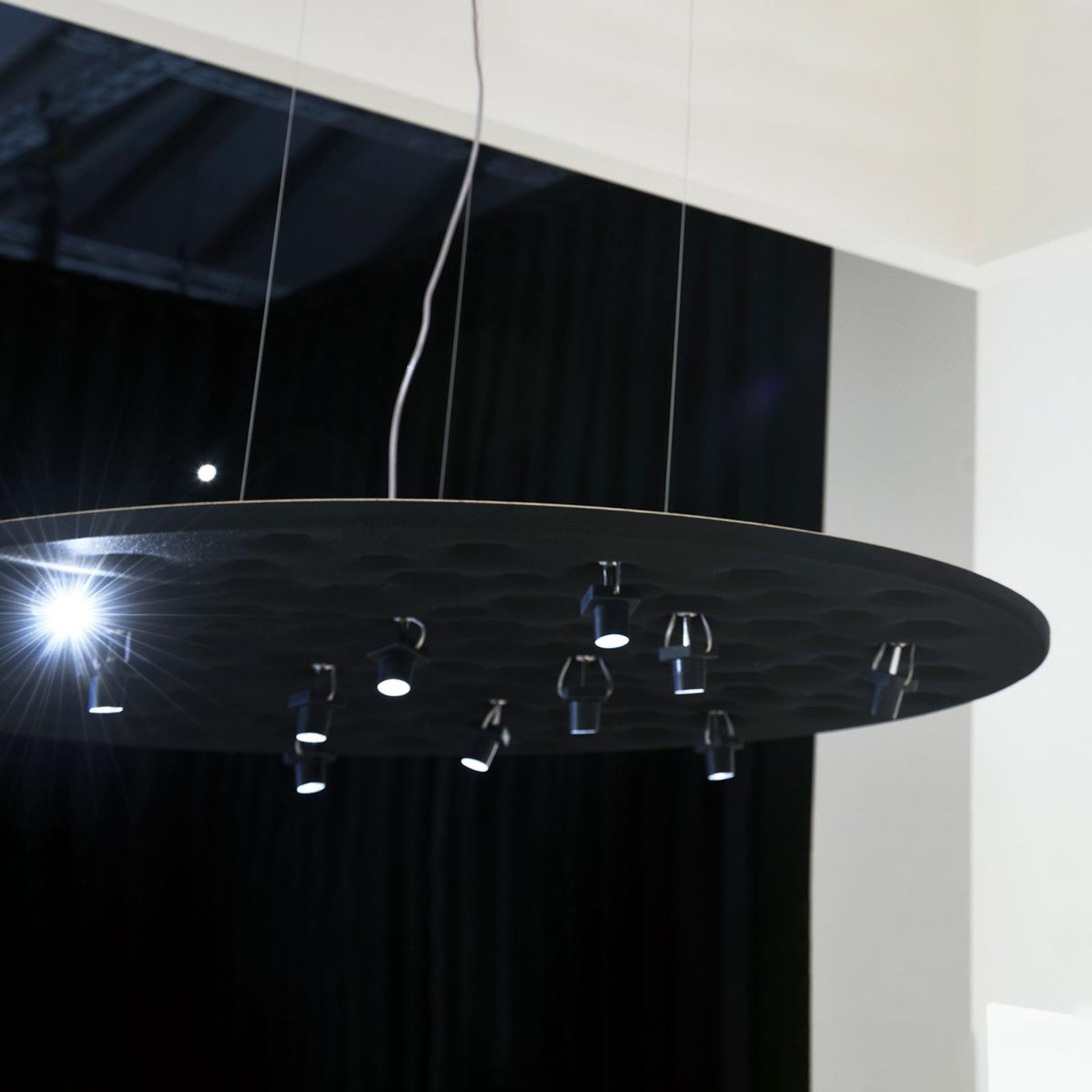 Artemide Silent Field LED hanging light black, for Living / Dining Room, plastic, 25 W, energy efficiency: A+, H: 9.6 cm