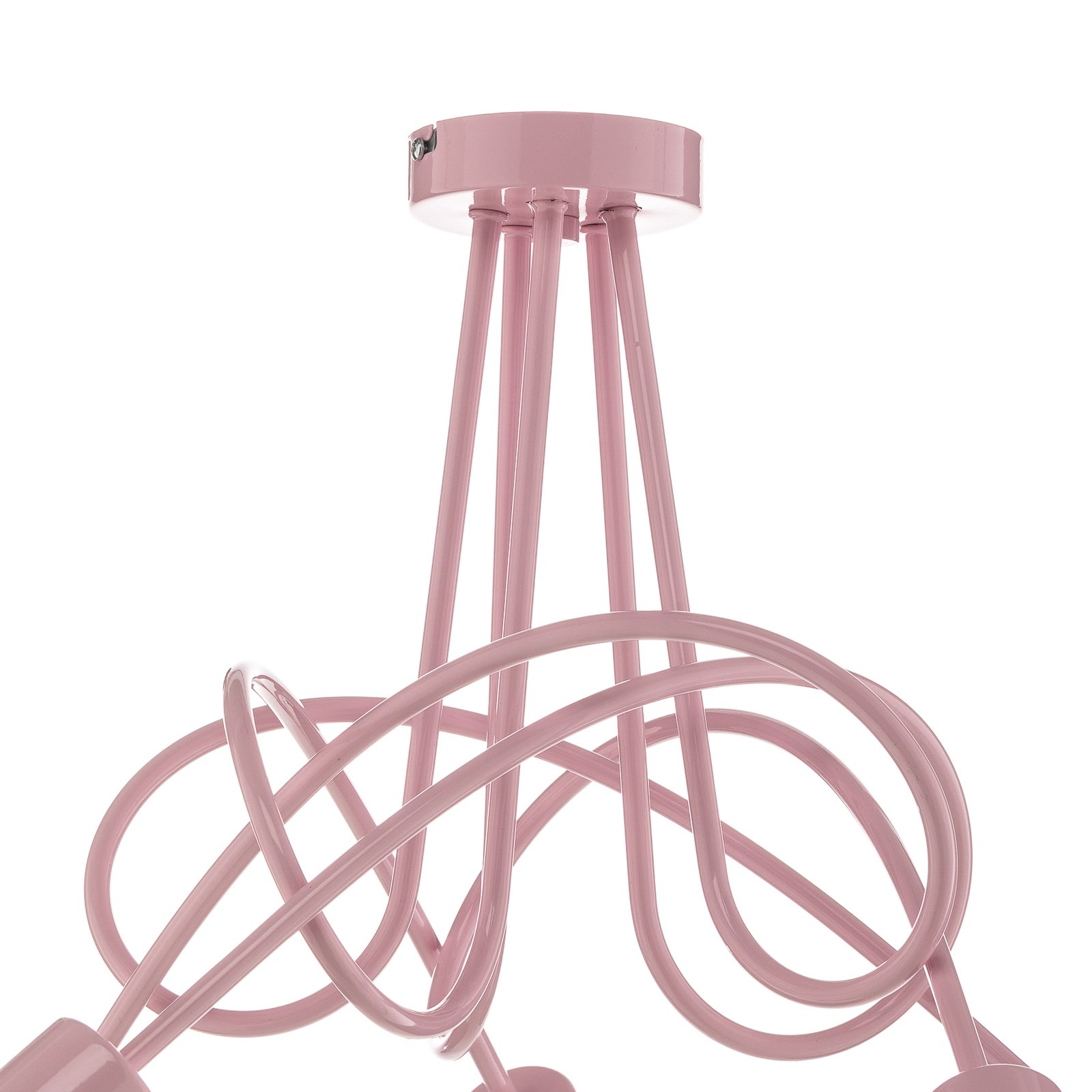 Plafondlamp Tarnow 5-lamps roze