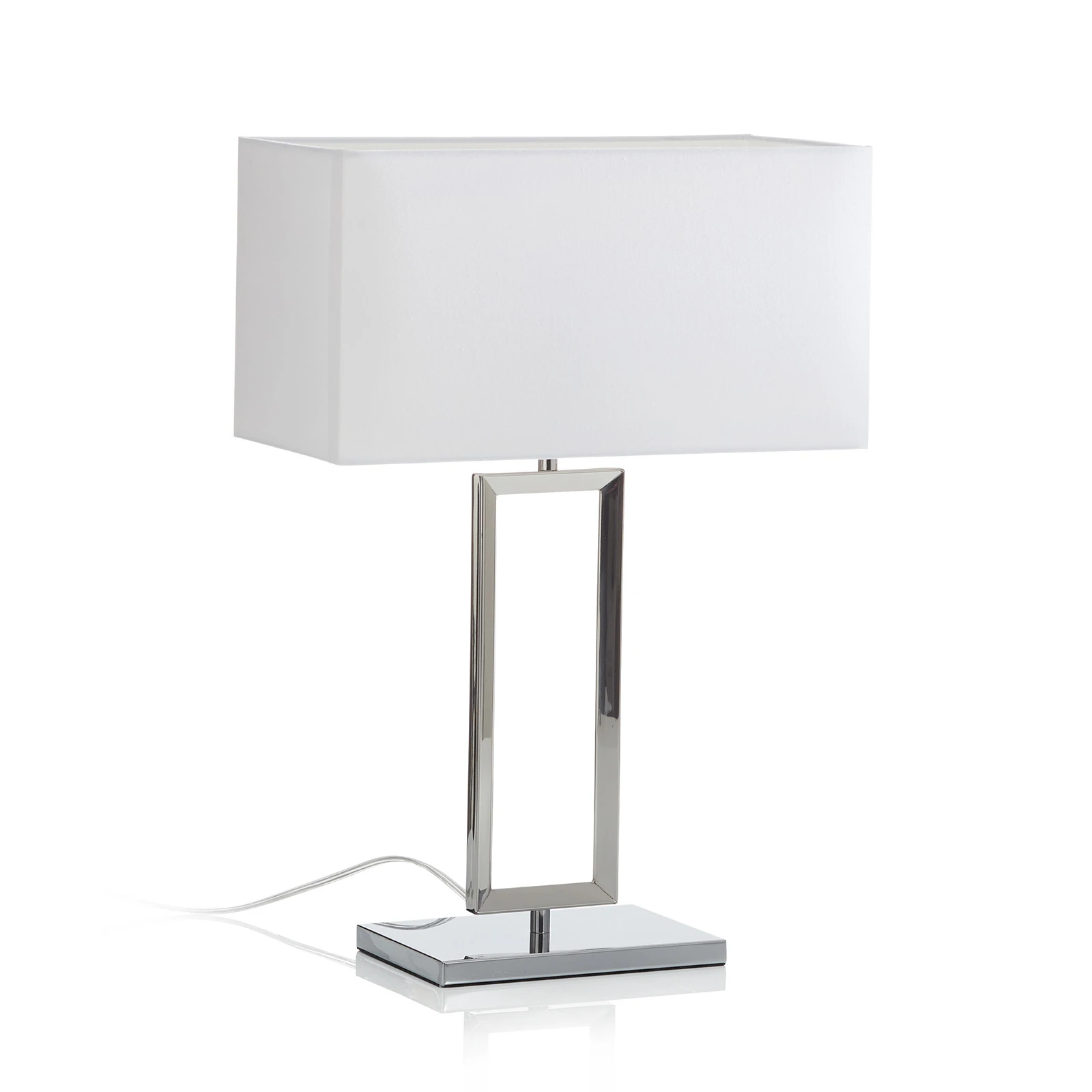Lampe à poser Helestra Enna 2, hauteur 53 cm, E14, blanc, textile