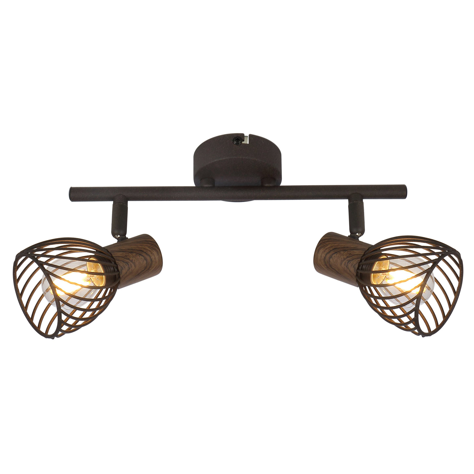 Isabelle ceiling light, rustcoloured, twobulb Lights.co.uk