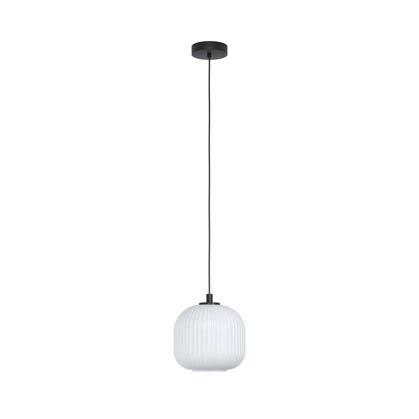 Hanglamp Mantunalle, Ø 20 cm, zwart/wit, glas
