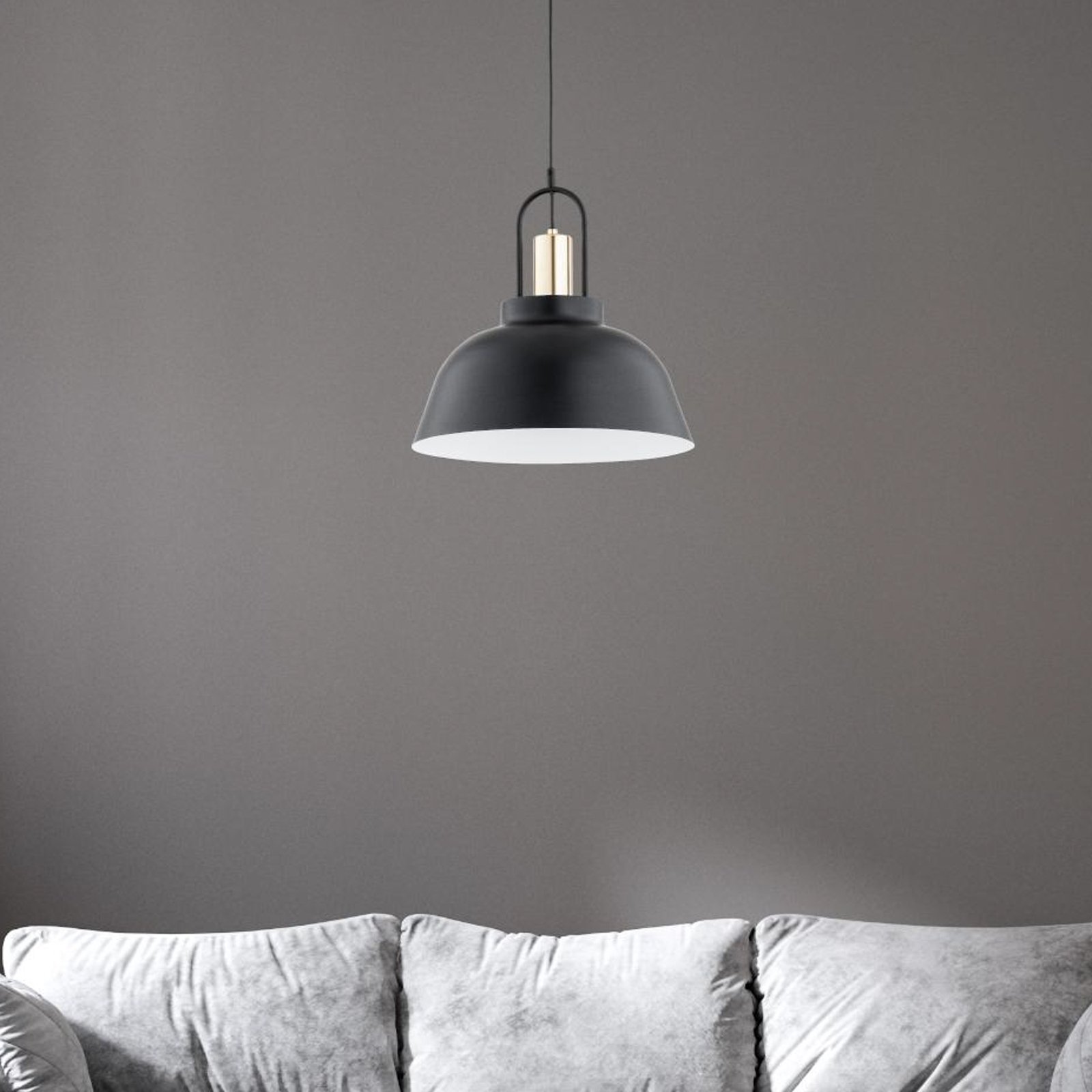 Hanglamp Mirave, zwart/goudkleurig, Ø 39,5 cm, metaal