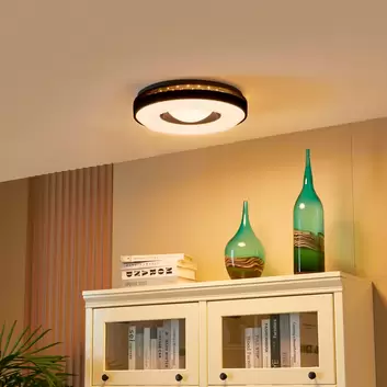 LED-Deckenlampe Tuco CCT, dimmbar, schwarz Ø 50 cm
