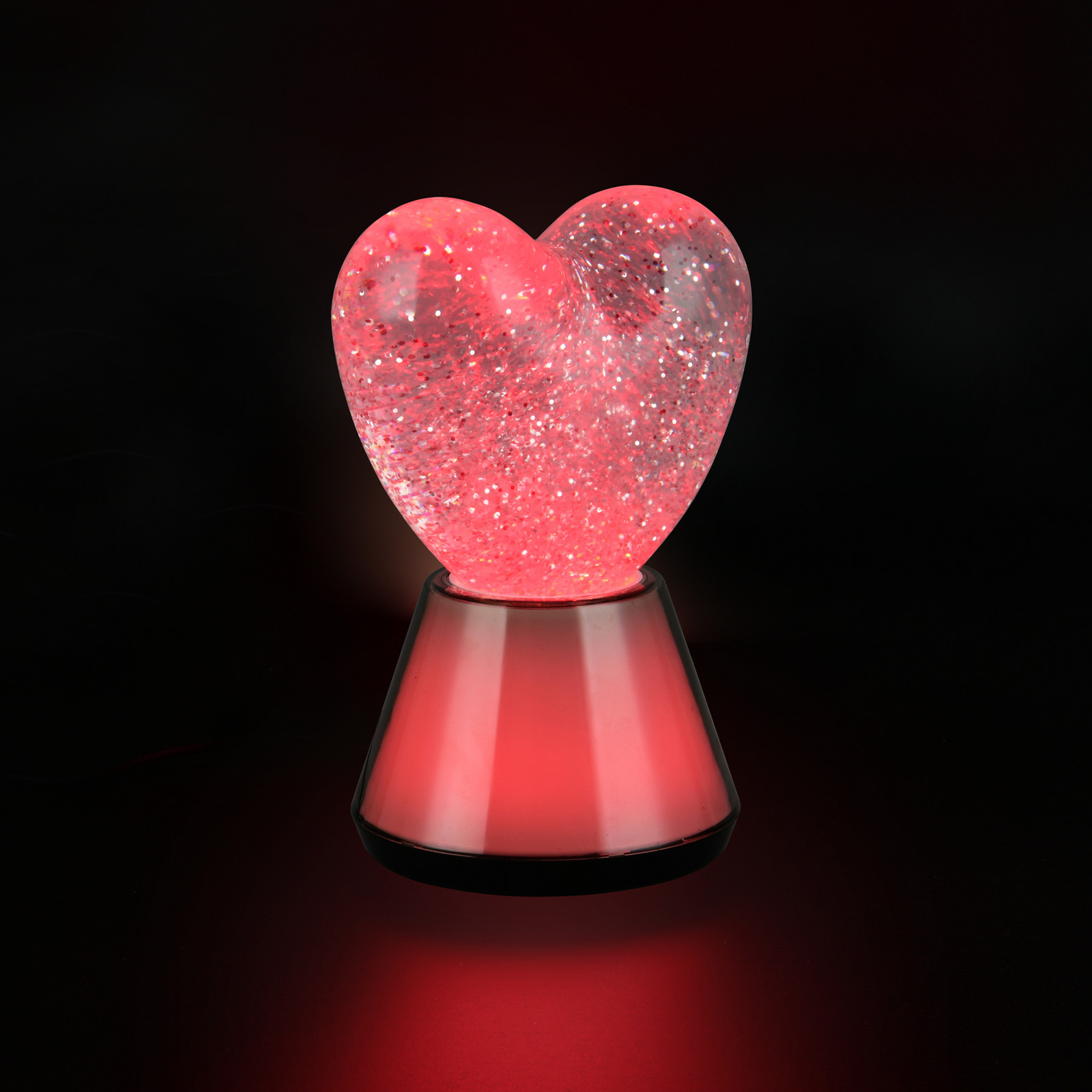 Reality Leuchten Estella Heart LED stolna lampa, dimljena, plastika, USB priključak - rasadnik - Stanovanje mladih - dimno sivi