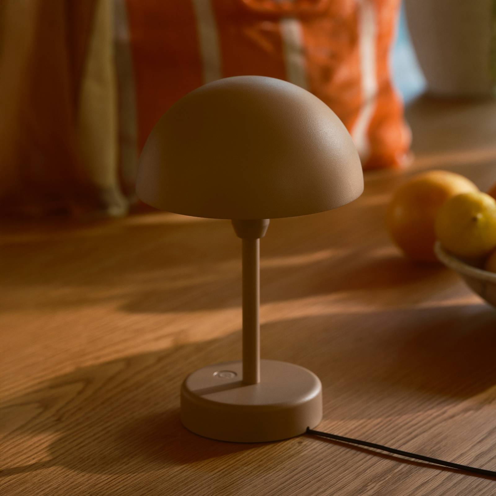 Nordlux Lampe à poser LED rechargeable Ellen To-Go, marron, aluminium