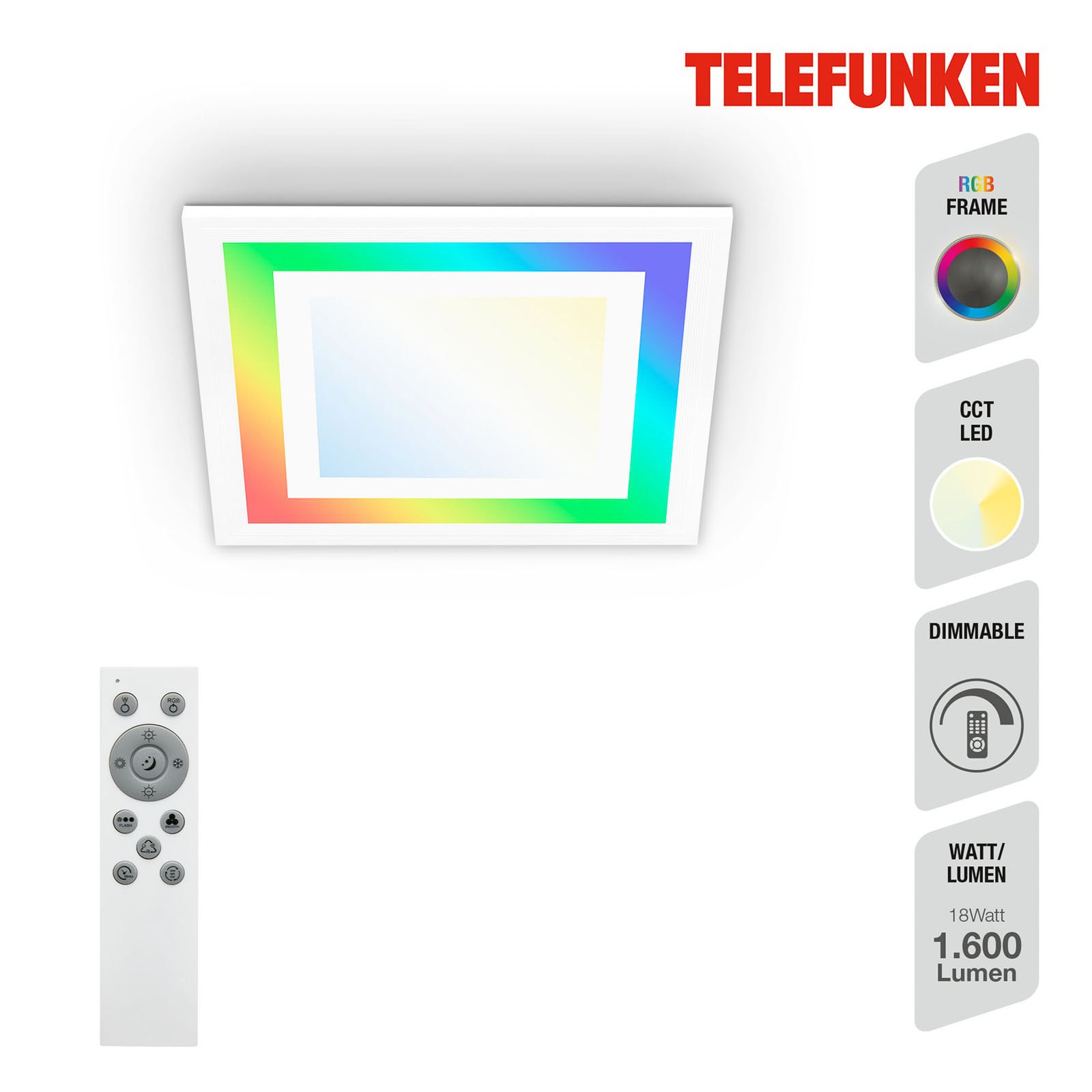 LED paneel Framelight afstandsbediening wit CCT RGB 30x30cm