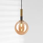 Natalia pendant light, 1-bulb, glass, gold