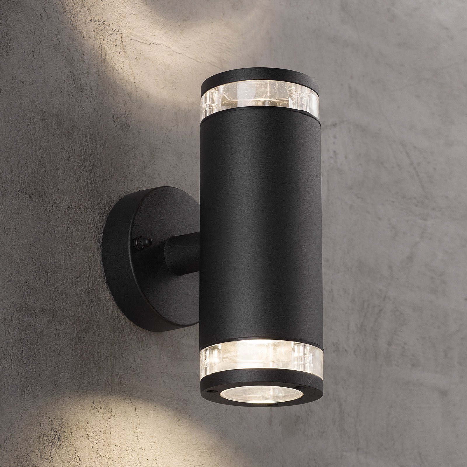 Birk Double Buiten Wandlamp Black - Nordlux
