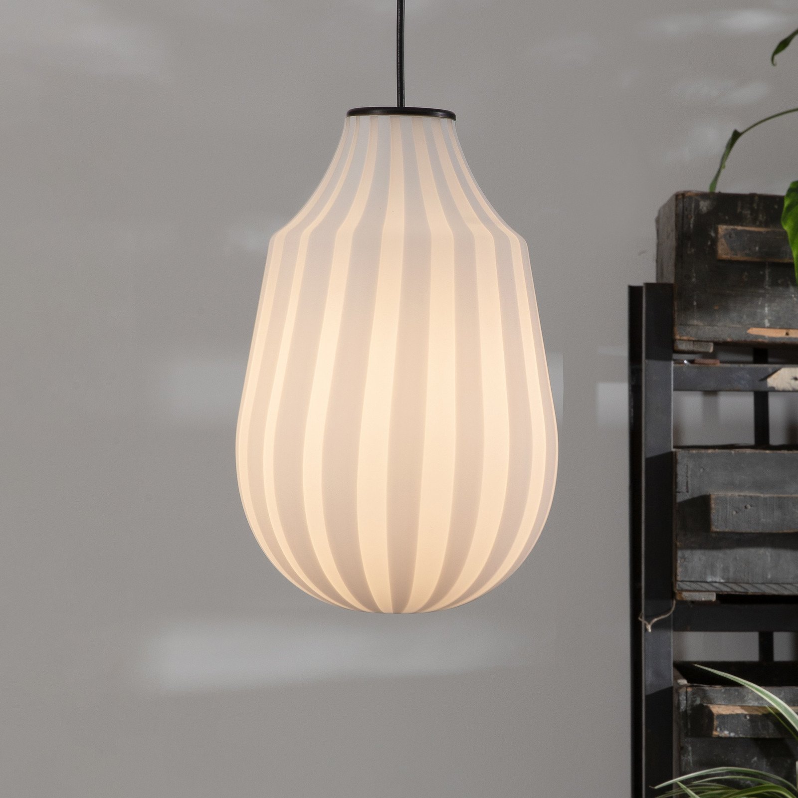 Karman Circus lampă suspendată 37 cm sticlă albă - Camera de zi / sufragerie - design - alb negru mat