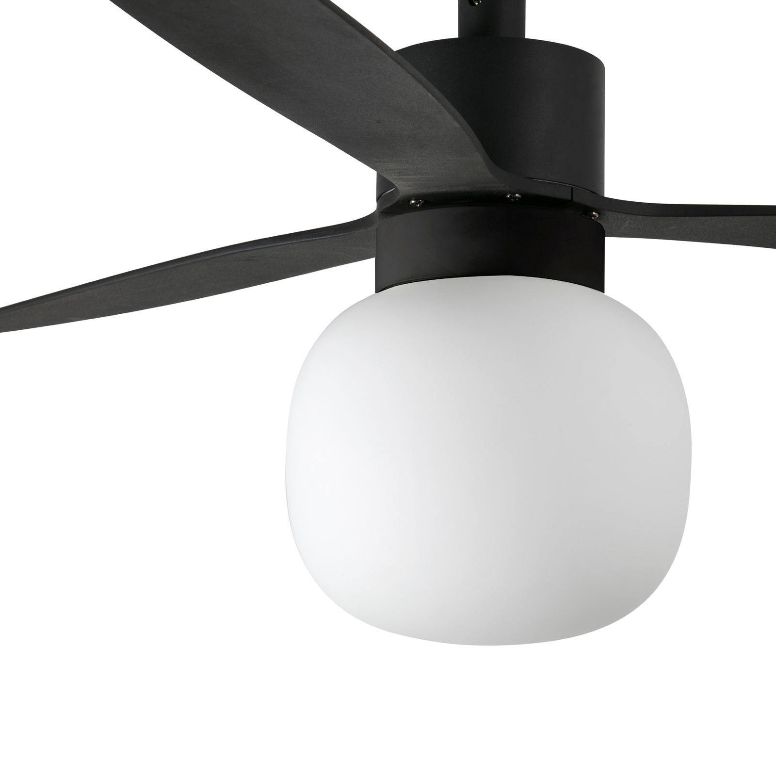 Amelia Ball ceiling fan, LED light, black