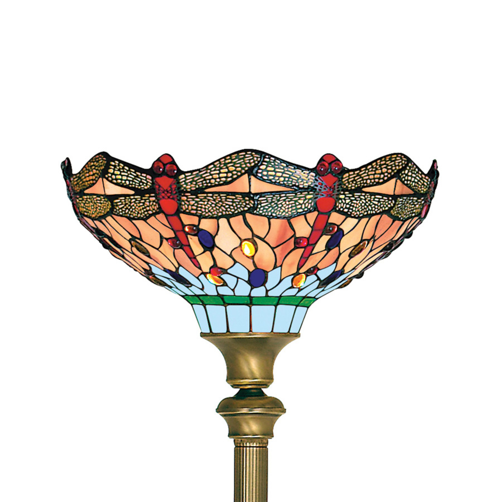 Golvlampa Dragonfly i Tiffany-stil