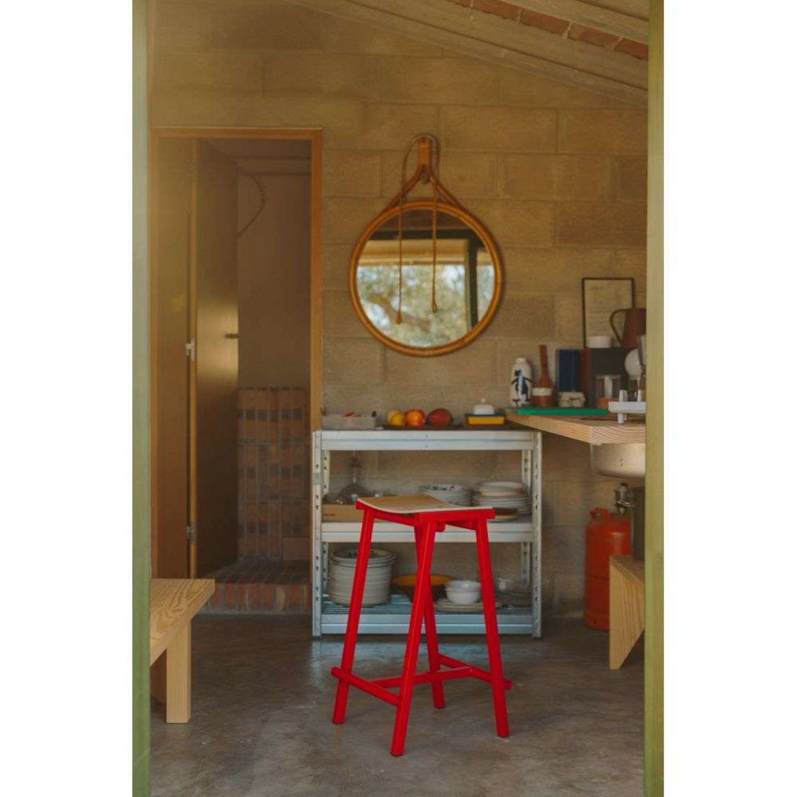 Taburete 8 Bar Stool Low Signal Red - Hay