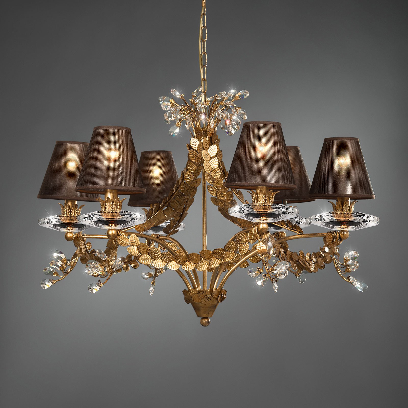 Foliage - noble chandelier with leaf decoration