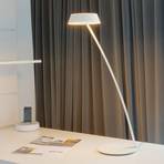 OLIGO Glance LED настолна лампа, извита в бял мат